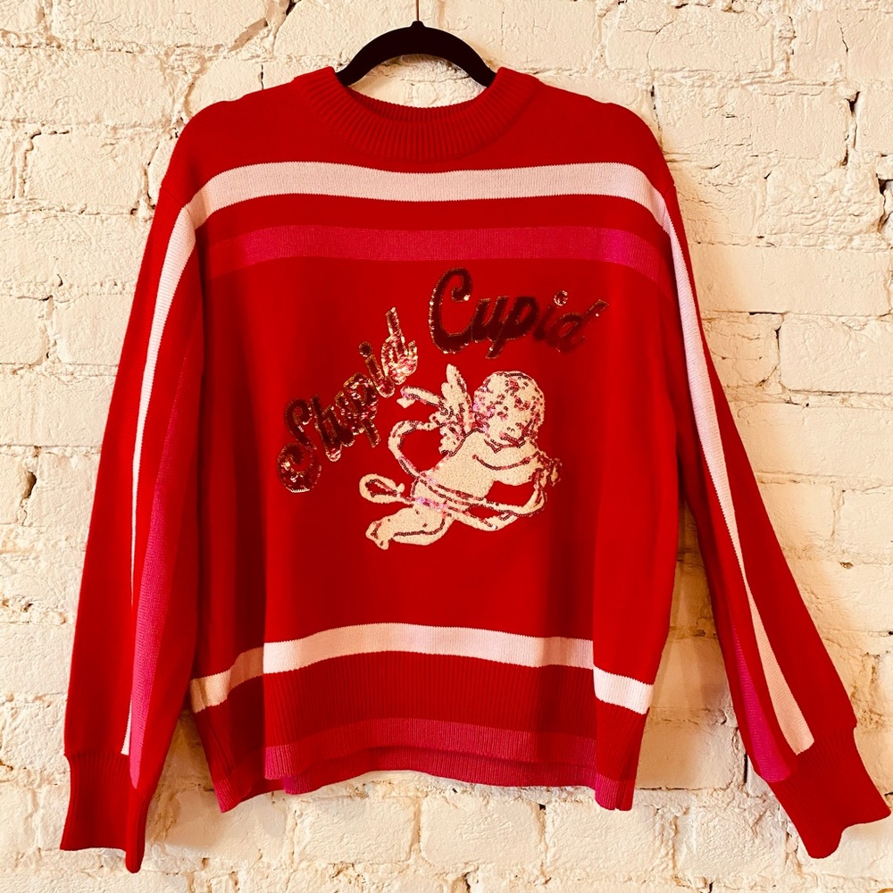 QUEEN OF SPARKLES Red Cupid Sweater